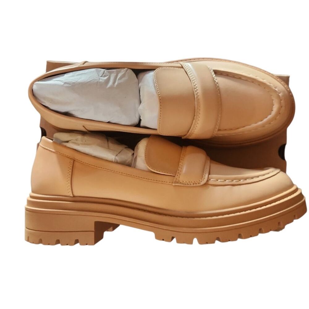 Coutgo ZBY Penny Loafers Oxford Size 8.5 Khaki Color